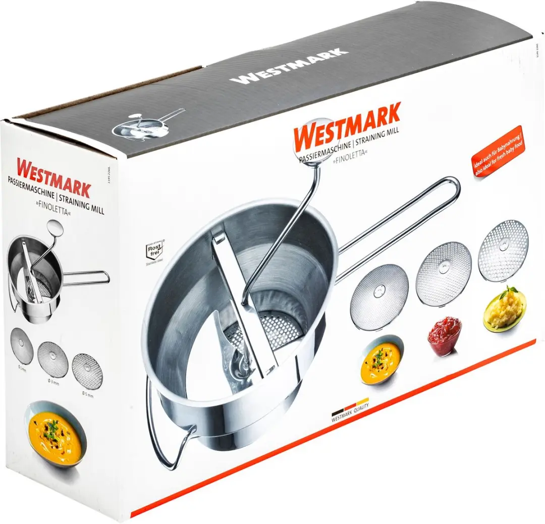 Westmark Finoletta Passeermachine Drie Schijven RVS 20cm