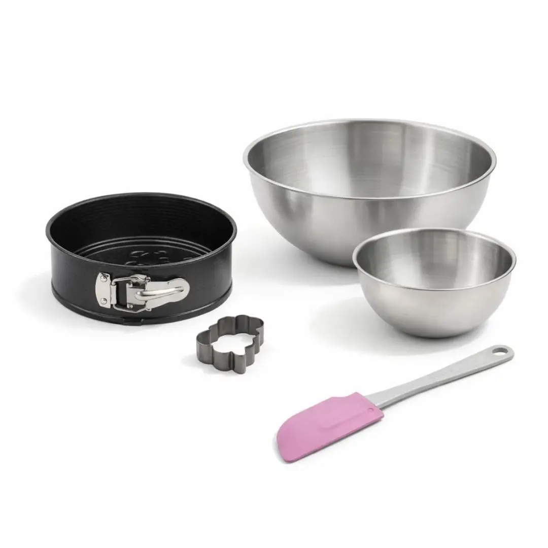 Zenker Bakset Mini Springvorm 18cm - Koekjesuitsteker Beertje - 2 Mengkommen