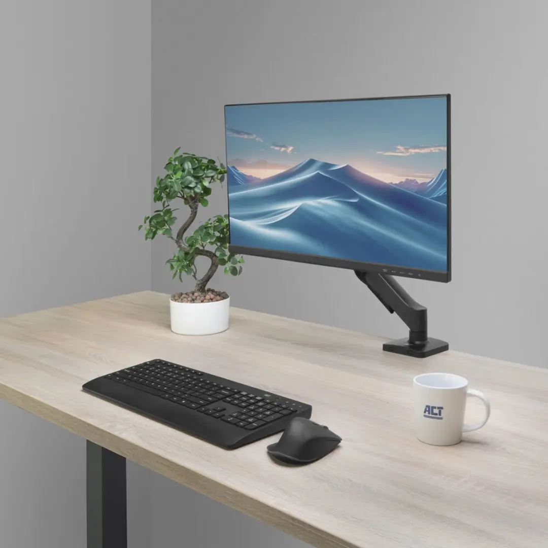 ACT Essentials AC8313 Monitorarm 34" - Gasveer - Zwart - afbeelding 6 van 6