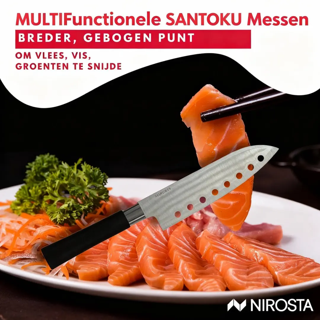 Fackelmann Set 3 Japanse messen Santoku Gyuto Honesuki - Zwart/Grijs
