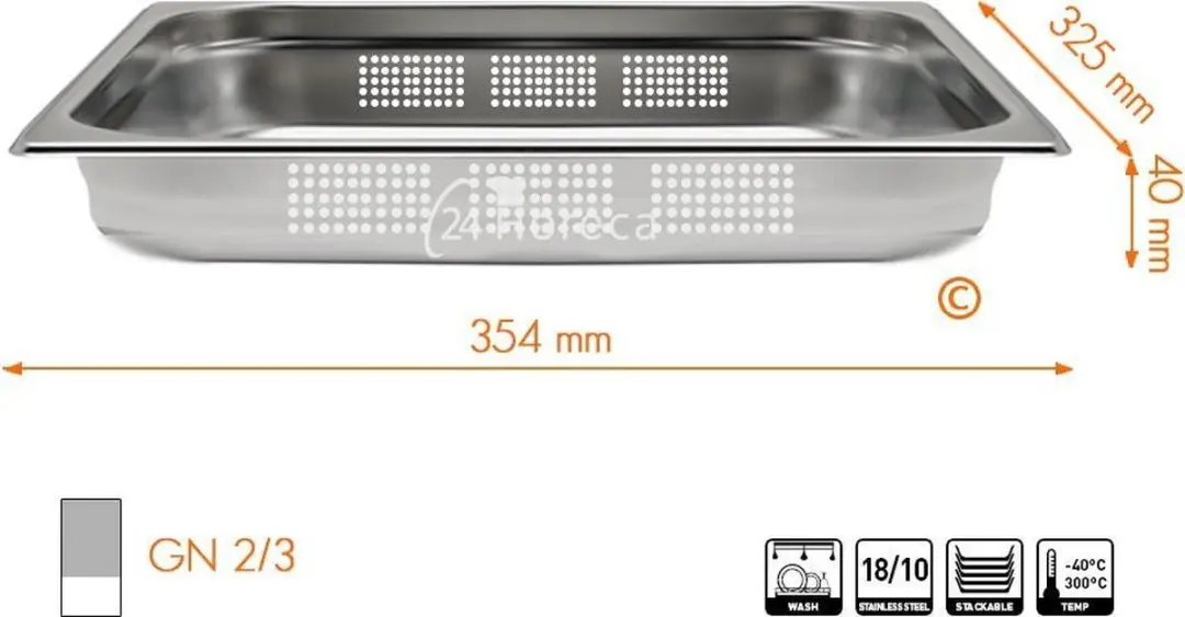 HENDI Gastronormbak Geperforeerd 3L - 40mm - Roestvrij staal - afbeelding 6 van 6