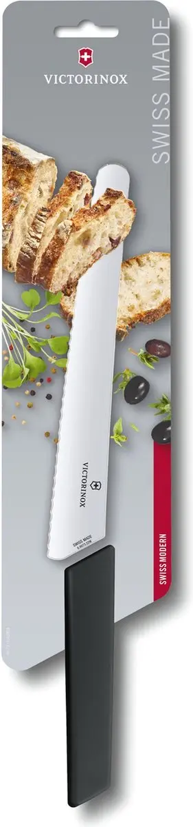 Victorinox Swiss Modern Broodmes 22cm - Zwart - afbeelding 6 van 6