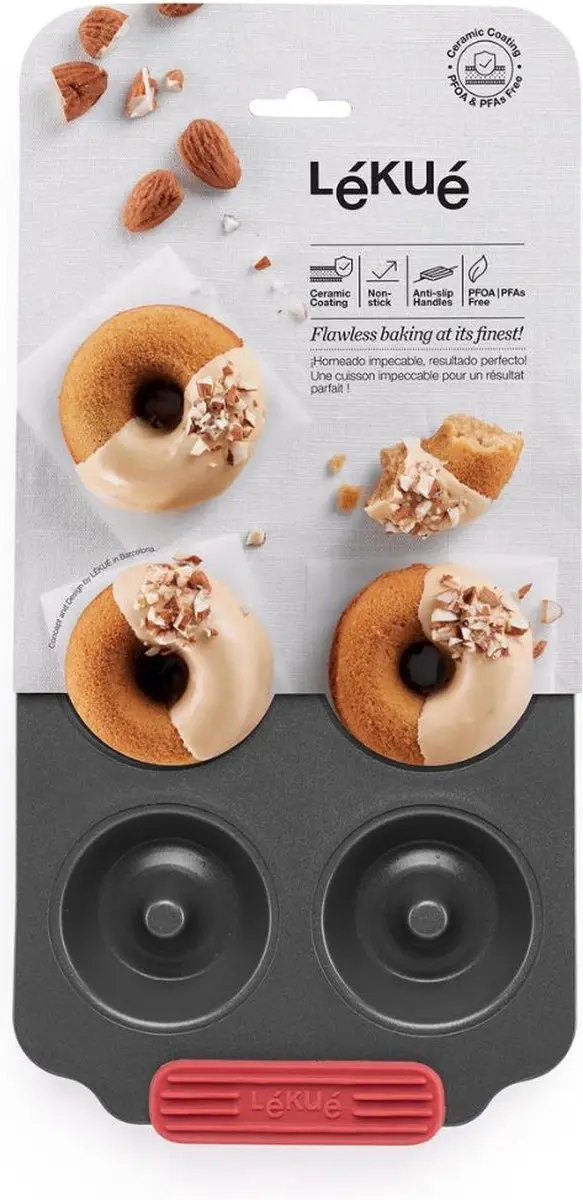 Lékué Bakvorm 6 Donuts/Bagels - Anti-aanbak - Grijs
