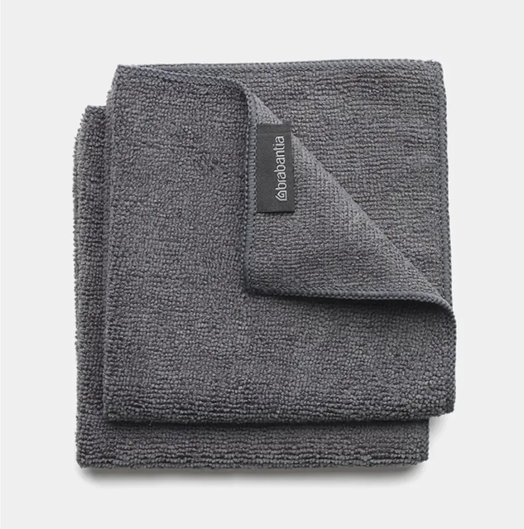 Brabantia SinkSide Microvezel Schoonmaakdoekjes 30x30cm - 2 Stuks - Dark Grey