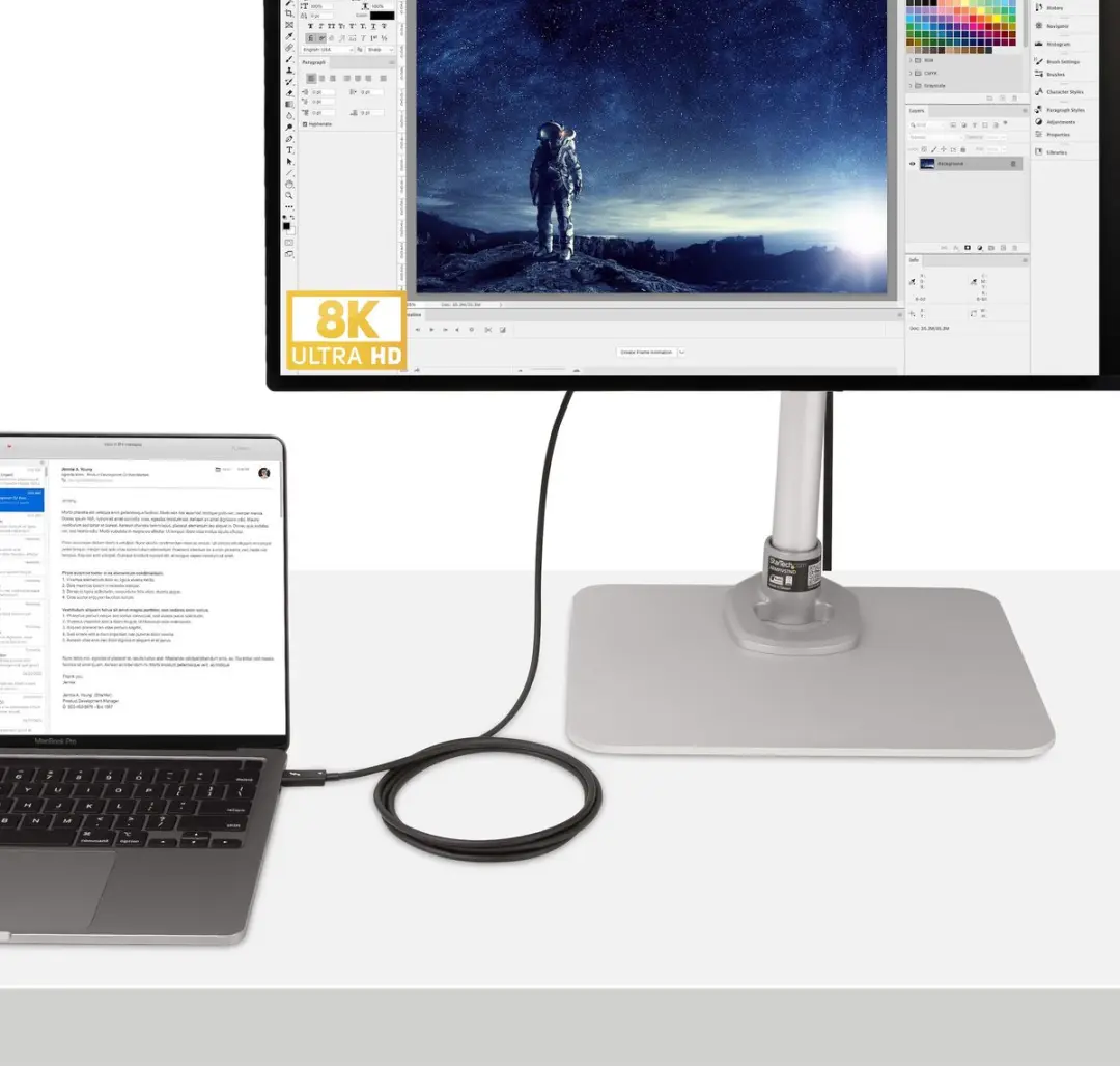 Startech.com Thunderbolt 4 Kabel 2m - 40Gbps 100W PD - Zwart