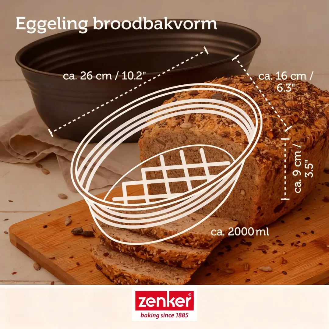 Zenker Bakset Ovale Broodvorm 26cm - Zwart