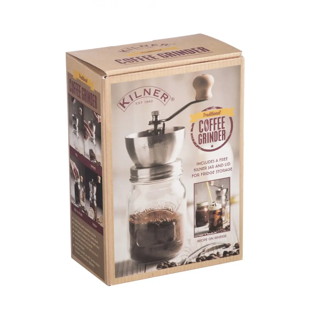 Kilner Koffiemolen 500ml - Bonenmaler - Transparant