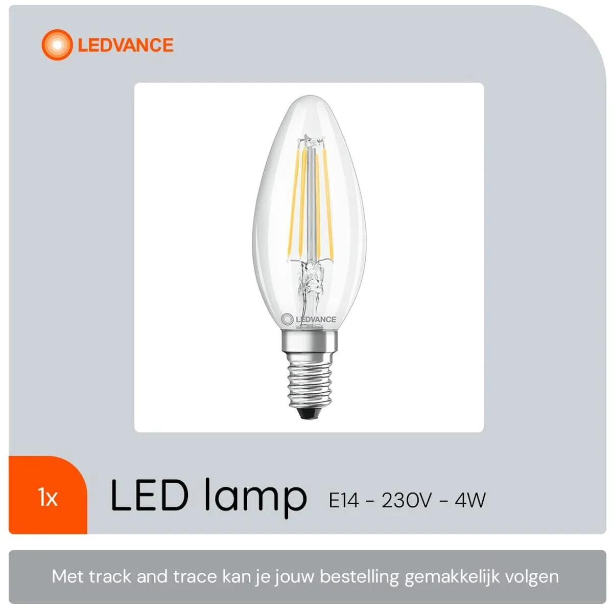 LEDVANCE LED Filament Kaarslamp E14 4W 470lm - Warm wit