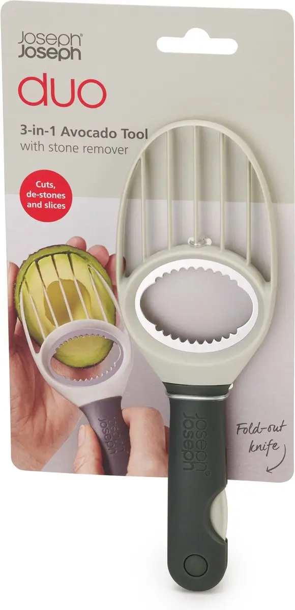 Joseph Joseph Avocadosnijder 3-in-1 - Grijs/Wit