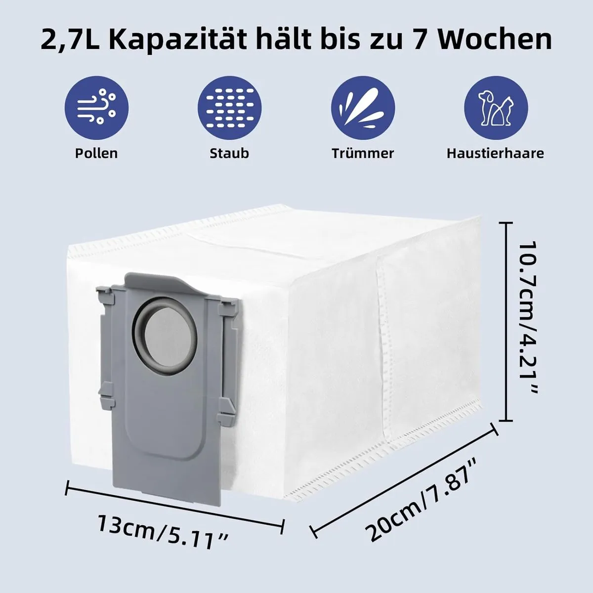 Roborock Q Revo Stofzuigerzakken - 8 Stuks - Grijs/Wit - afbeelding 6 van 6