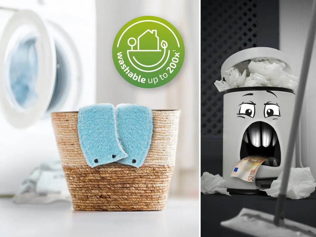 Leifheit Clean Twist XL Vloerwisserdoek 42cm - 2 Stuks - Super Soft - Wit/Turkoois - afbeelding 6 van 6