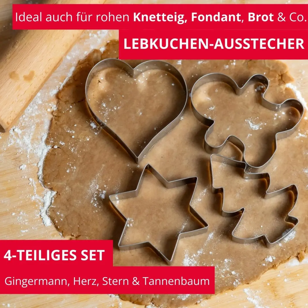Westmark Peperkoek Koekjesvormpjes - 4 Stuks - Zilver