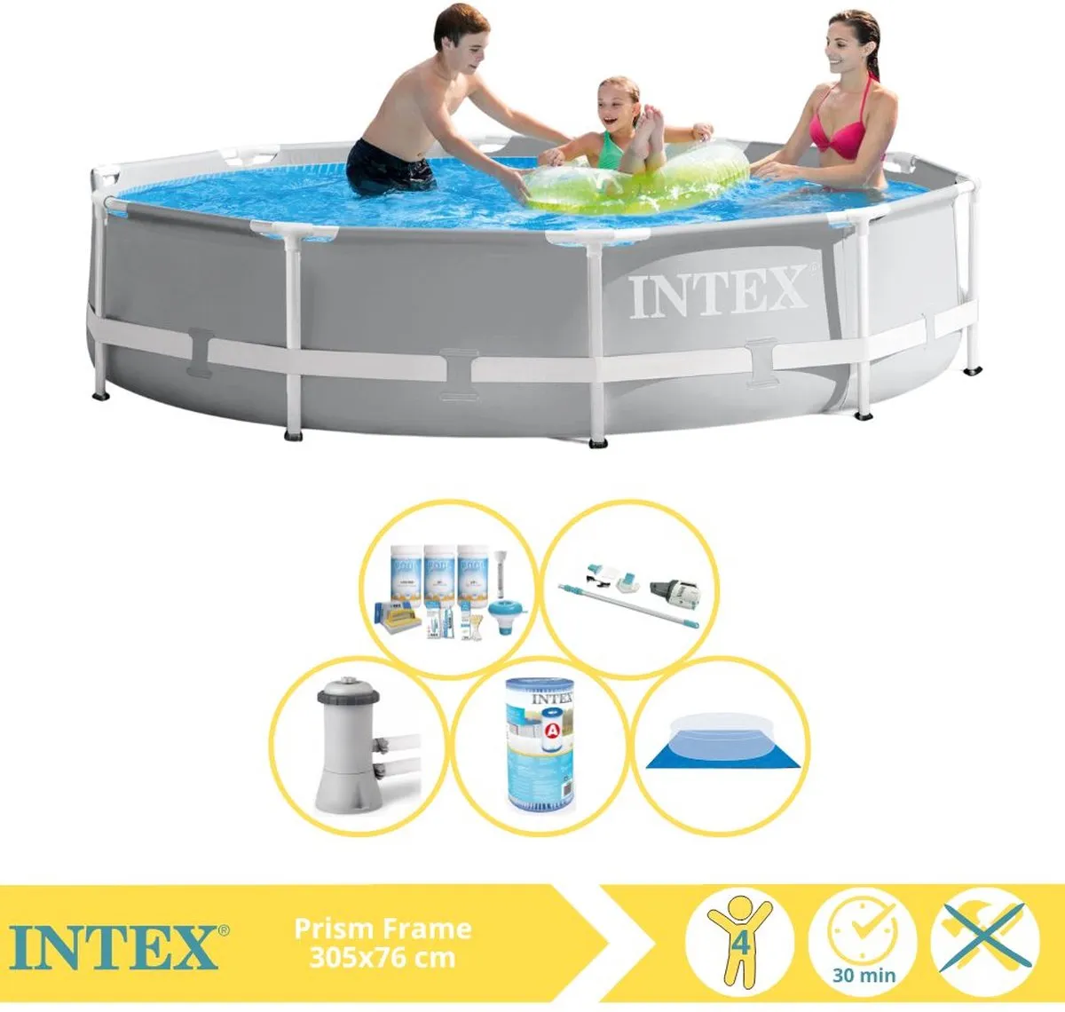 Intex Prism Frame 26712GN Opzetzwembad 366x76cm