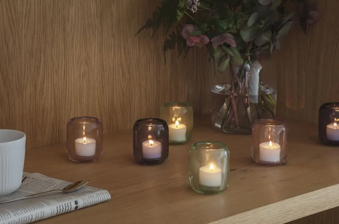 Eva Solo Acorn Theelichthouder Set 2 Stuks - Groen Glas