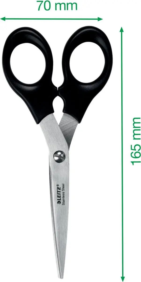 Leitz Roestvrijstalen Schaar 165mm - Zwart