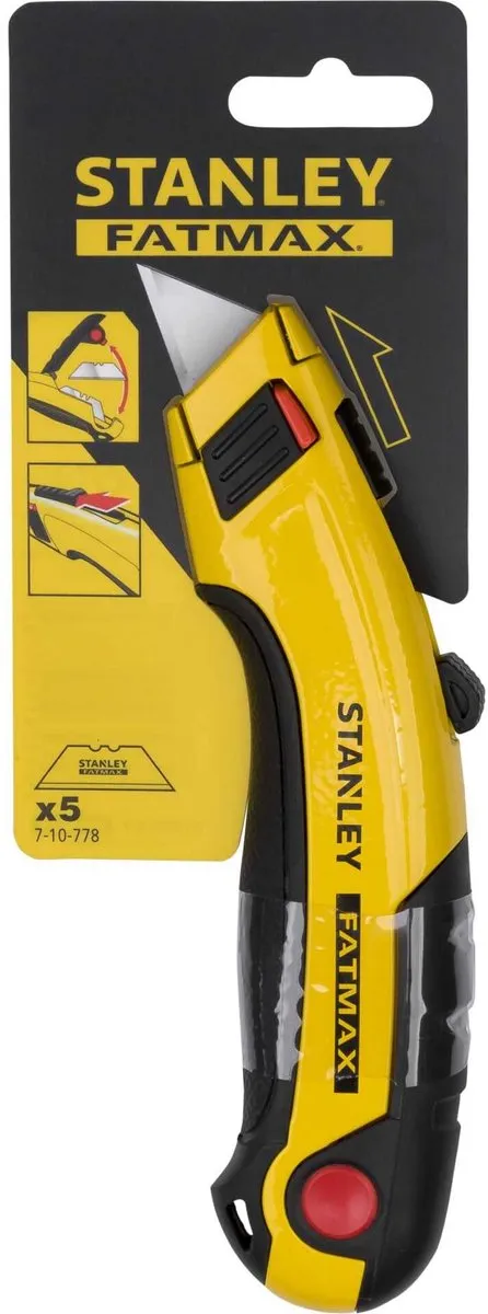 Stanley FatMax Uitschuifbaar Mes 0-10-778 - 5 Reservemesjes - Zwart/Geel