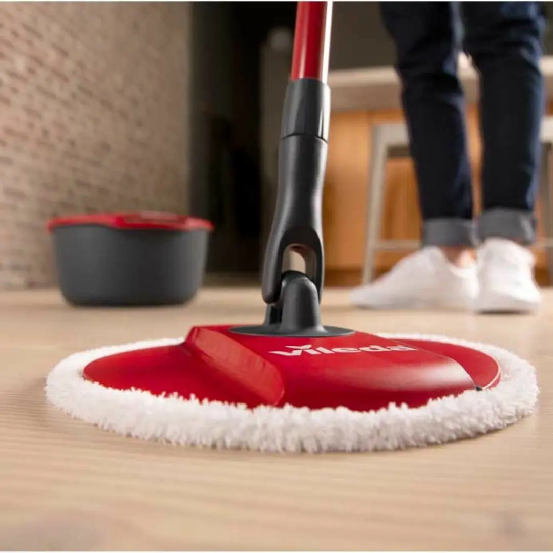Vileda Spin&Clean Microvezelpad 161822 - Wit/Rood