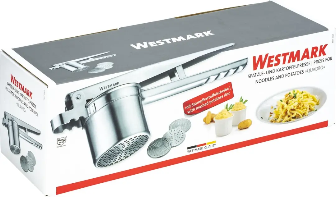 Westmark Quadro Spätzle- en Pureepers - 4 Verwisselbare Schijven - RVS