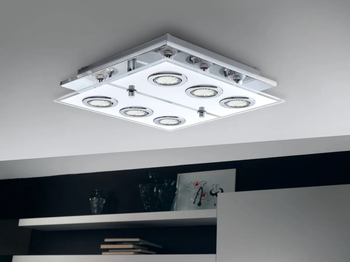 Eglo Cabo Plafondlamp 4 Lichts - Wit/Chroom