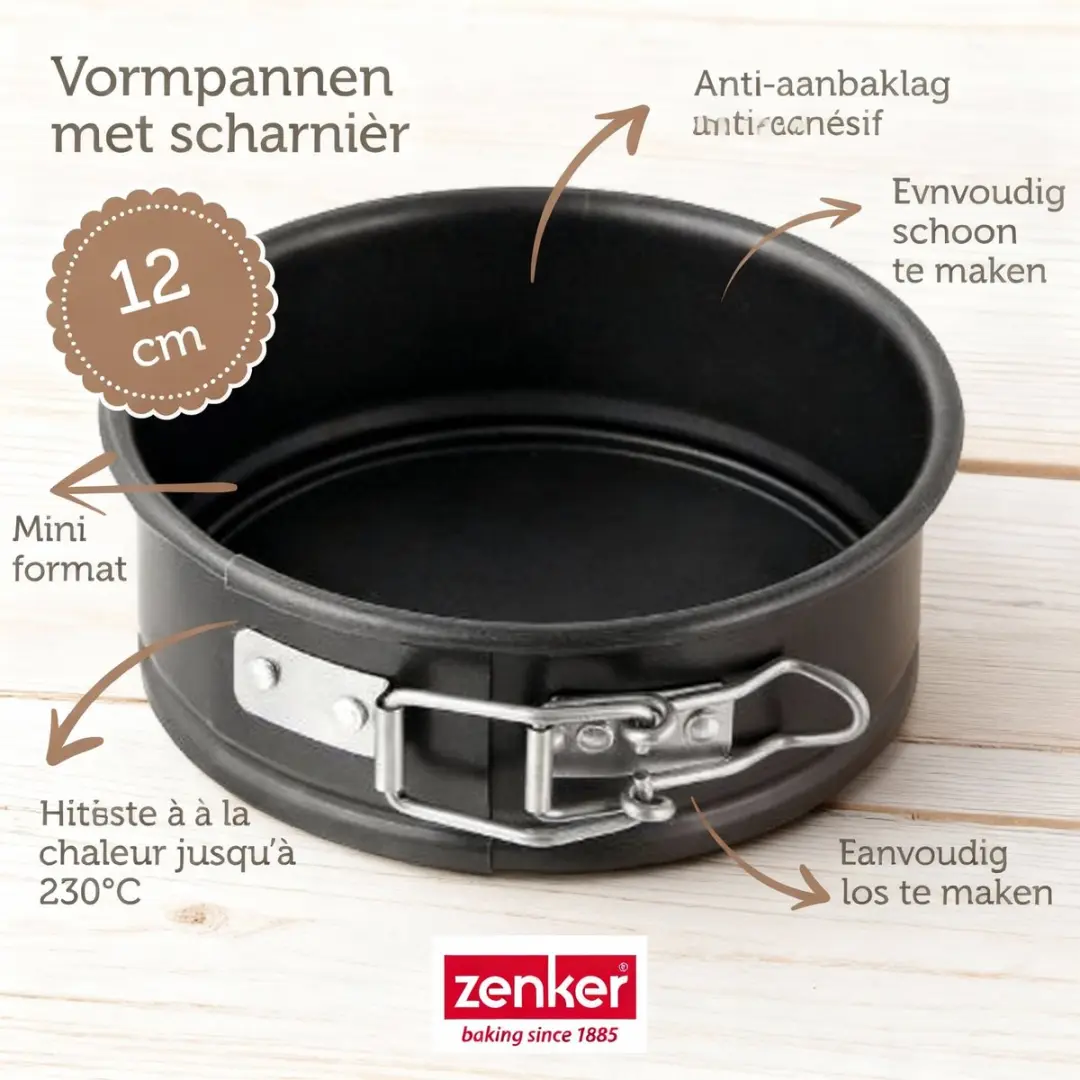 Zenker Bakkerset Mini Taartvorm 12cm - Zwart