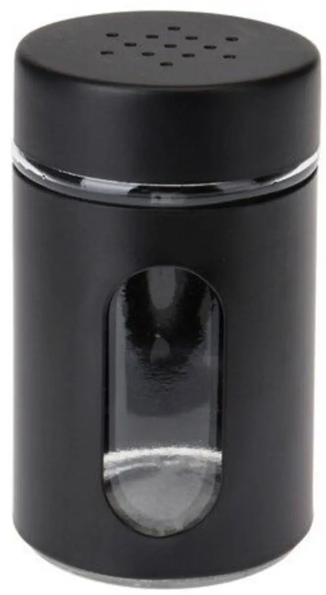 Excellent Houseware Peper/Zoutstrooier 2x - Glas - 94ml - Zwart