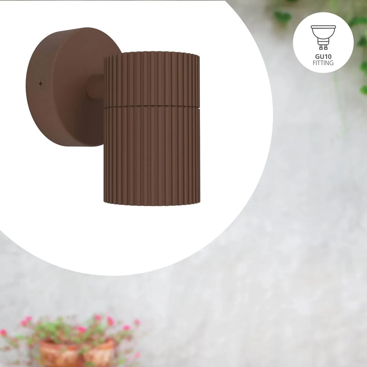 Eglo Tomelloso Wandlamp Buiten GU10 - 28W - Donkerbruin