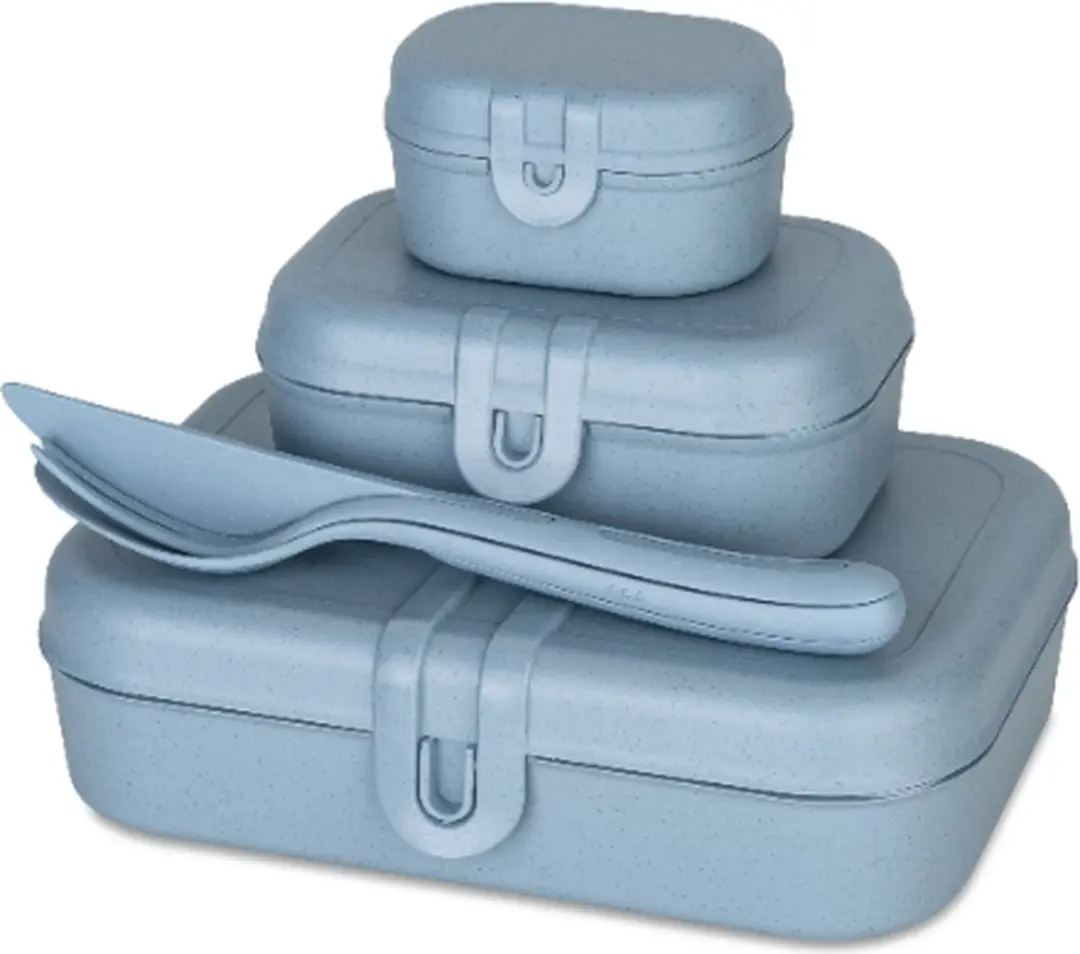 Koziol Lunchbox & Bestekset Natuur Bloemen Blauw