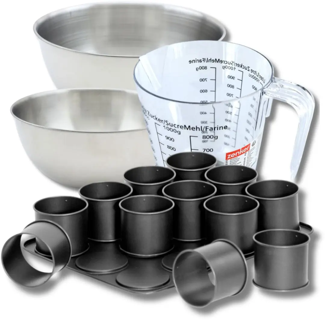 Zenker Bakkersset Mini Ronde Vormpjes 38x30cm