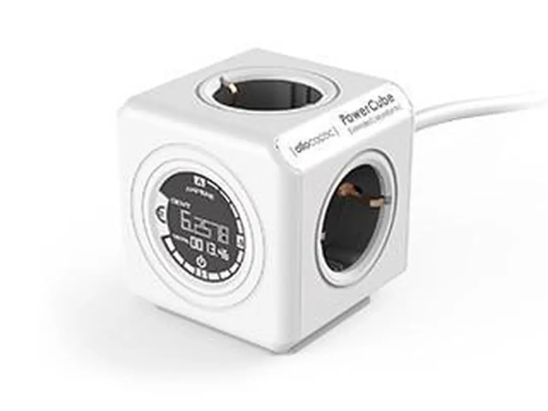 Allocacoc PowerCube Extended Monitor 1.5mm² - 4 Stopcontacten 3680W - Wit - afbeelding 6 van 6