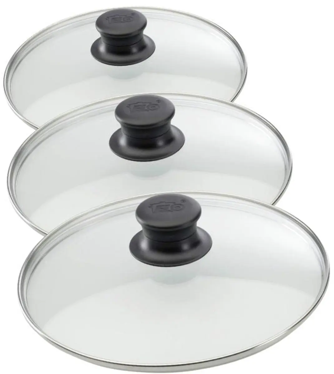 Fackelmann Elo Glazen Deksel Set 20/24/28cm