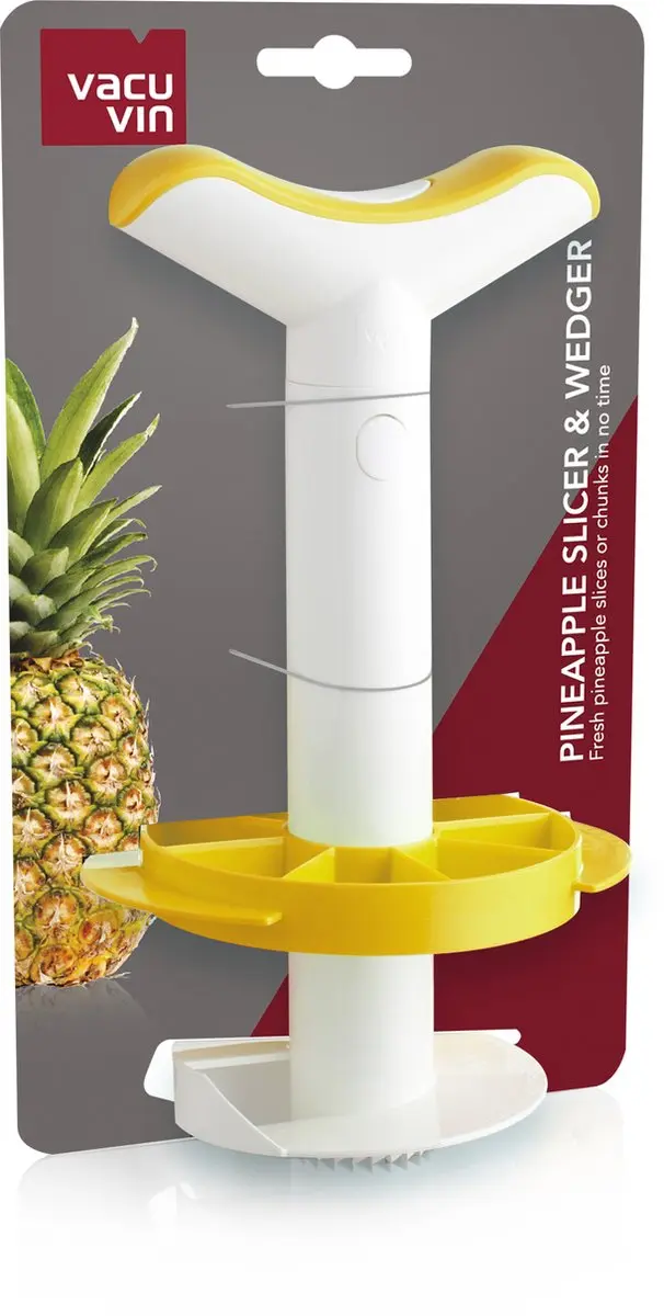 VacuVin Ananassnijder & Partjessnijder 2-in-1 - Wit/Geel