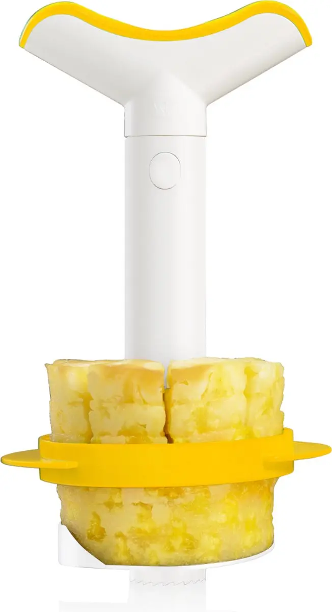 VacuVin Ananassnijder & Partjessnijder 2-in-1 - Wit/Geel