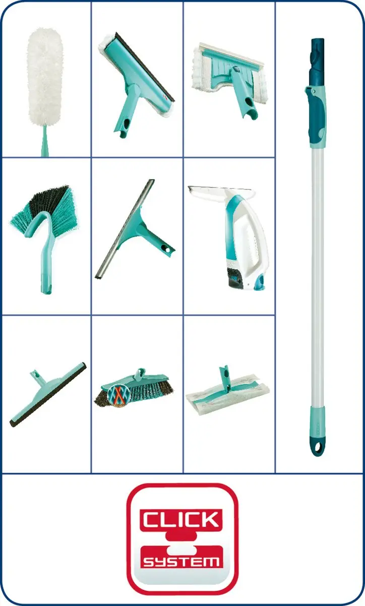 Leifheit Telescoopsteel 56673 Click System - 75-135cm - Turquoise/Grijs