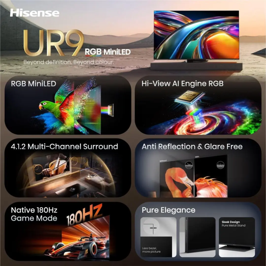 Hisense 75UR9S 75" 4K Smart TV - Grijs - afbeelding 6 van 6