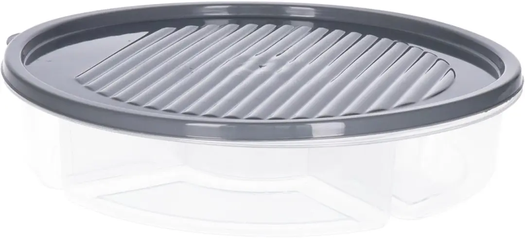 Excellent Houseware Vershoudbakjes 3x - 5 Vakken - 2L - Donkergrijs