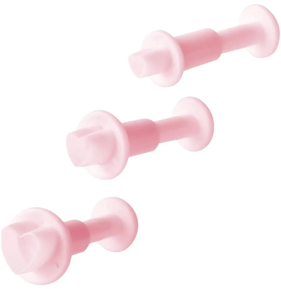Zenker Candy Set Hartvormige Suikerpasta-uitsteekvormen - 3 Stuks Roze