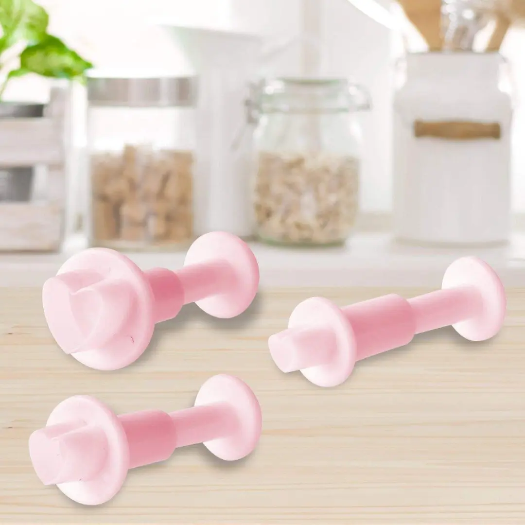 Zenker Candy Set Hartvormige Suikerpasta-uitsteekvormen - 3 Stuks Roze