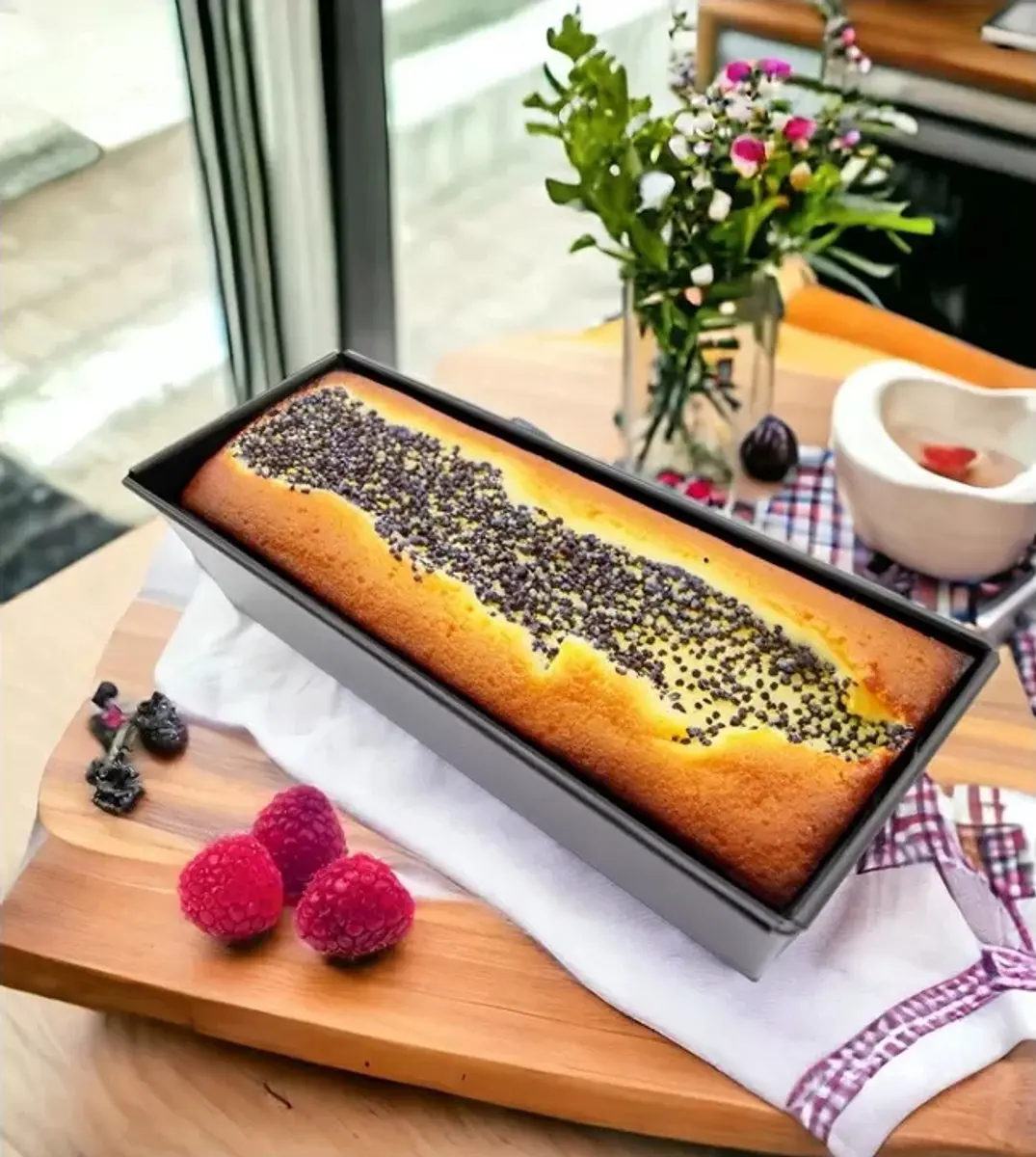 Meyerhoff Rechthoekige Cakevorm 31cm - Zwart Koolstofstaal