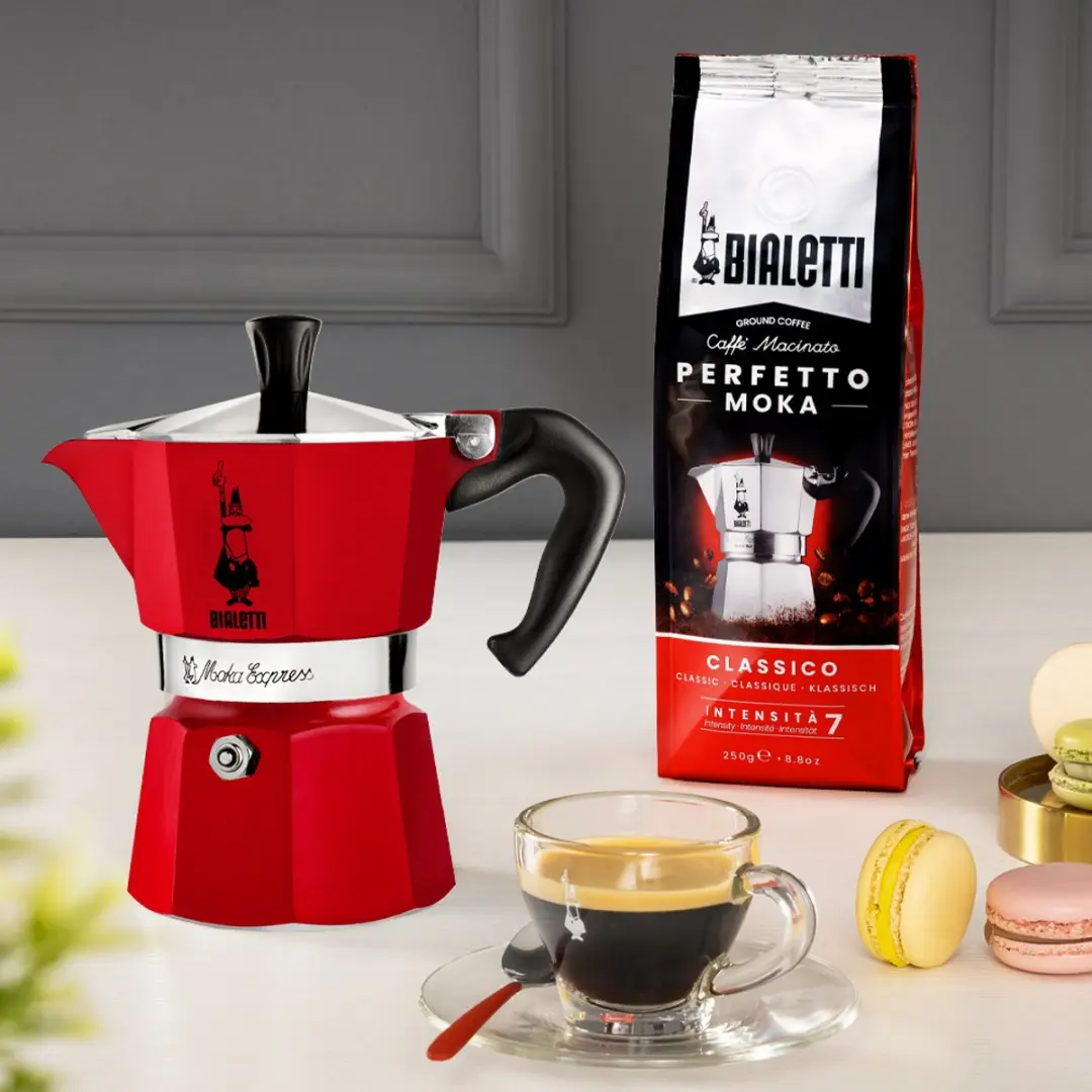 Bialetti Moka Express 6 Koppen - Rood - 270ml