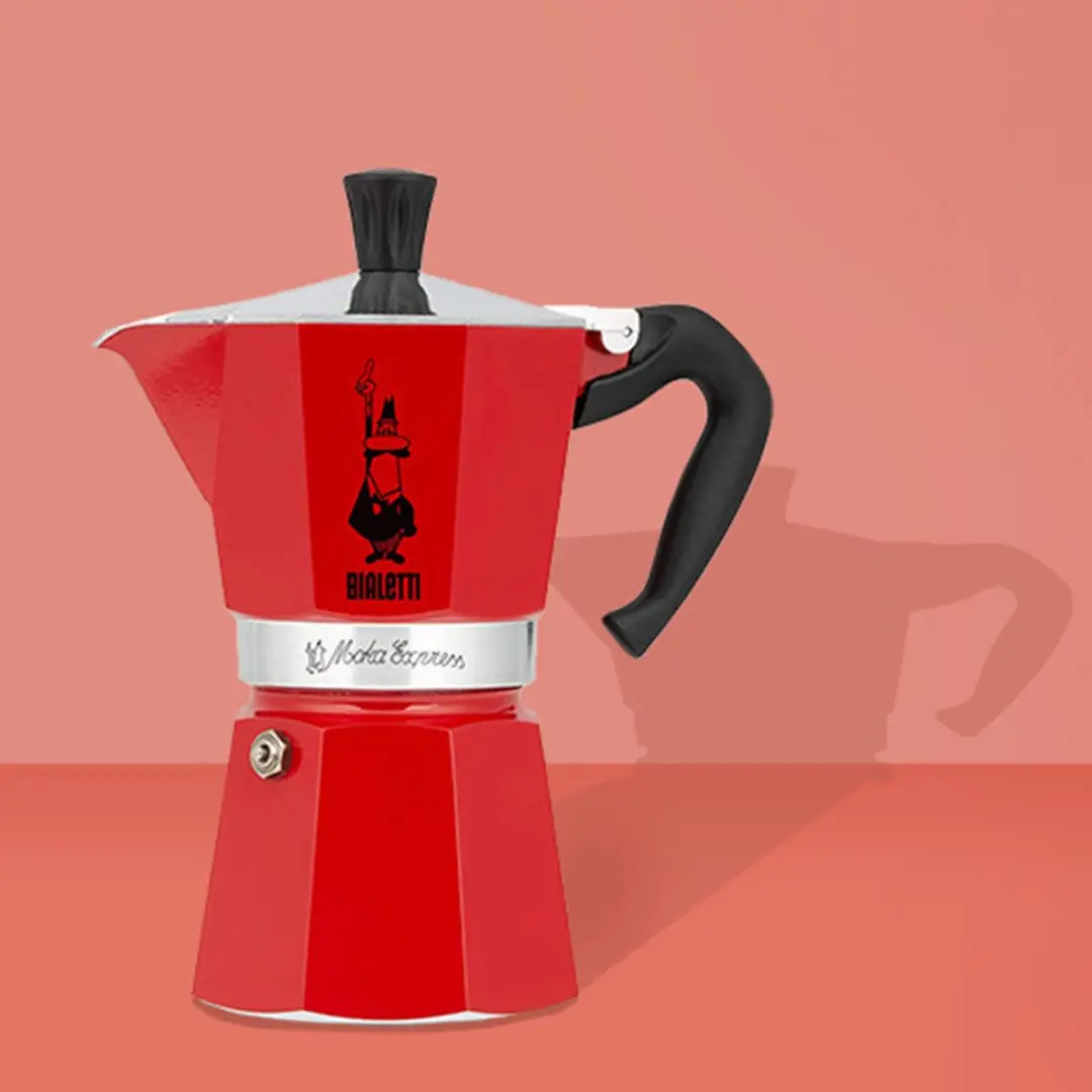 Bialetti Moka Express 6 Koppen - Rood - 270ml - afbeelding 6 van 6