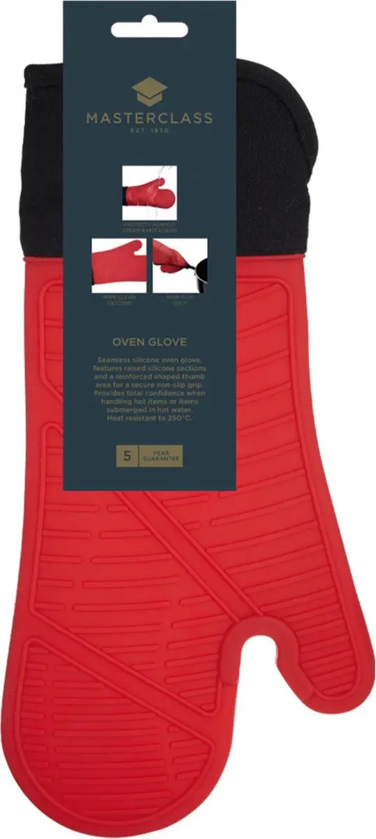 Masterclass Ovenwant Siliconen/Katoen Rood/Zwart