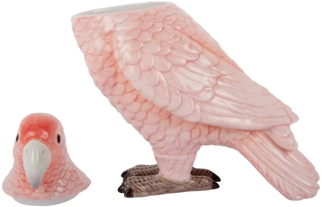 Present Time Voorraadpot Bird PT4070LP - Roze - 22.5x11.8x20.7cm