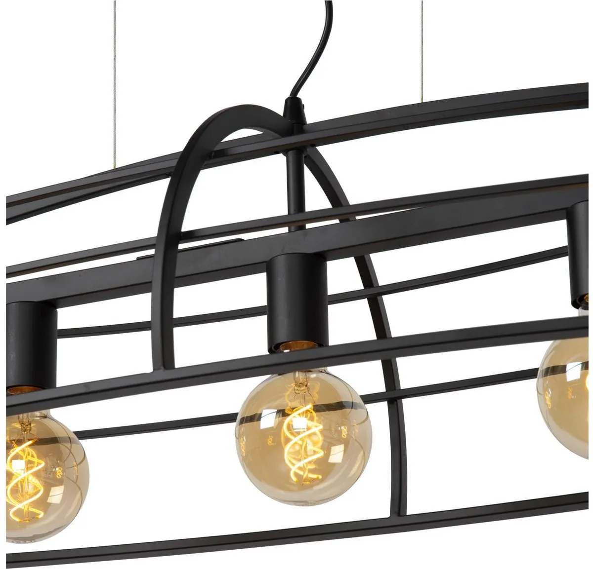 Lucide DIKRA Hanglamp 5xE27 - Zwart