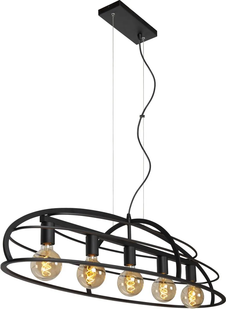 Lucide DIKRA Hanglamp 5xE27 - Zwart