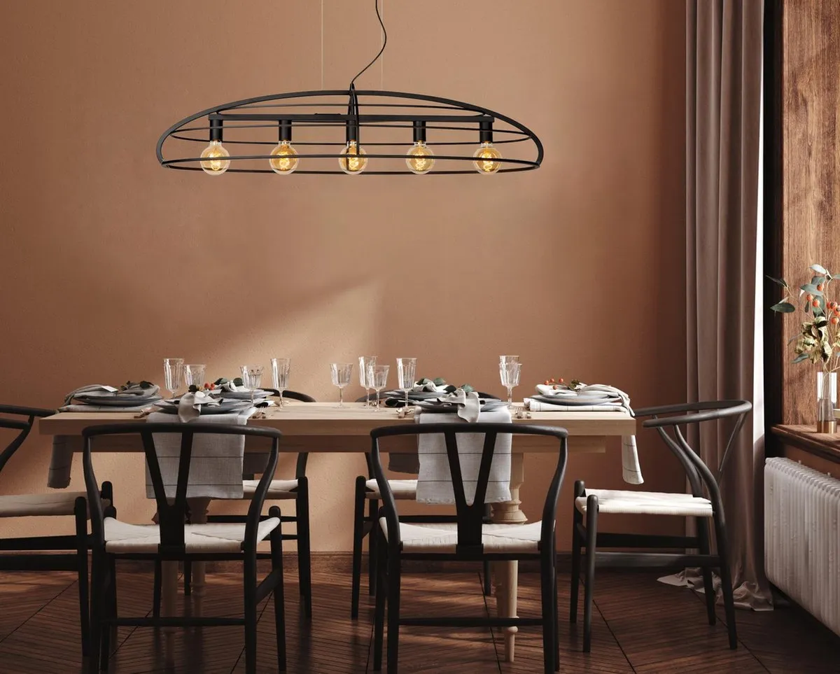 Lucide DIKRA Hanglamp 5xE27 - Zwart