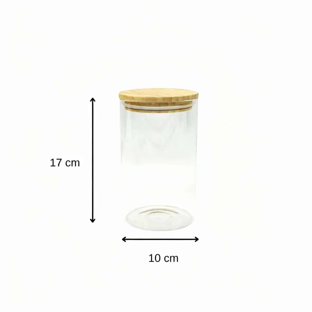 Fackelmann Nature Bewaarbox Glas 1,15L - Bamboedeksel
