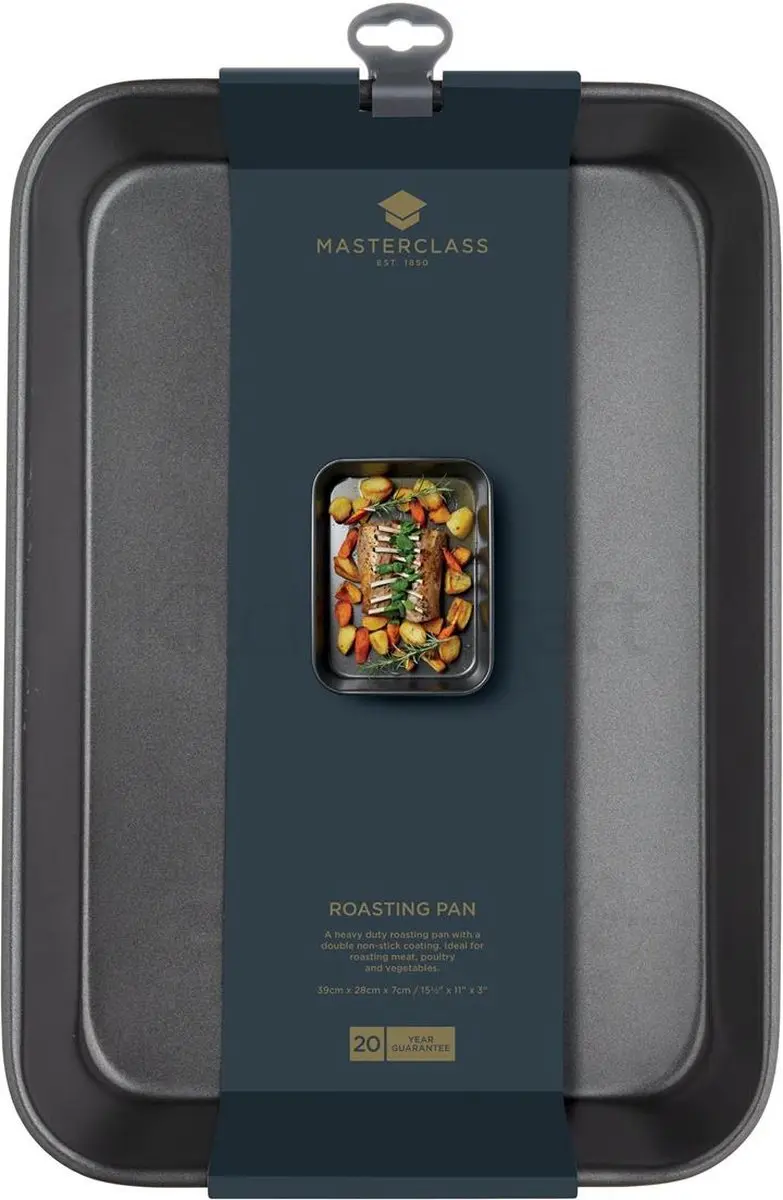 Masterclass Diepe Braadpan Carbon Steel 39x28cm - Grijs