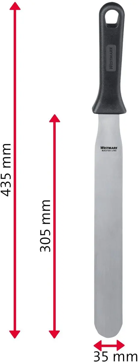 Westmark Master Line Paletmes 3,5x30,5cm - RVS/Kunststof - Zwart/Zilver