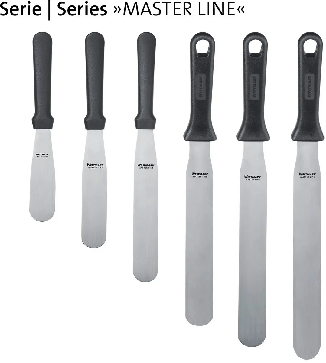 Westmark Master Line Paletmes 3,5x30,5cm - RVS/Kunststof - Zwart/Zilver