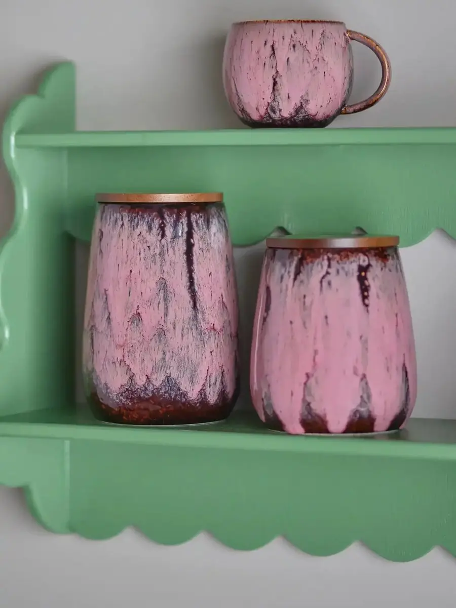 Bloomingville Bewaarpot Rayen 18cm - Aardewerk - Roze